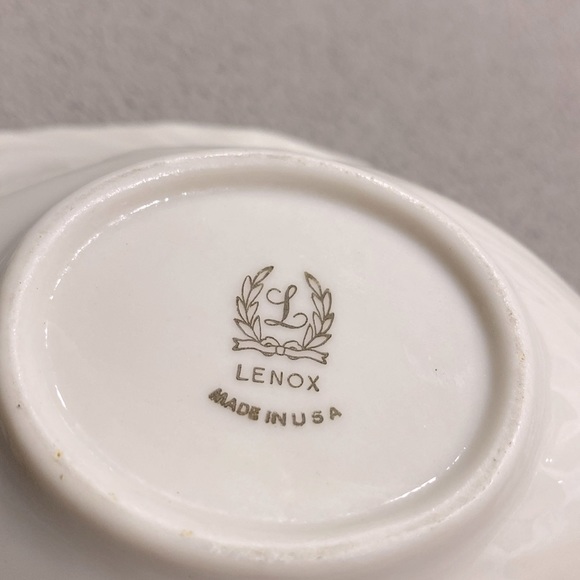 Vintage Lenox Dove Bird Candy Dish Cute Off White Open Ivory Bowl With Gold Trim - Picture 5 of 9
